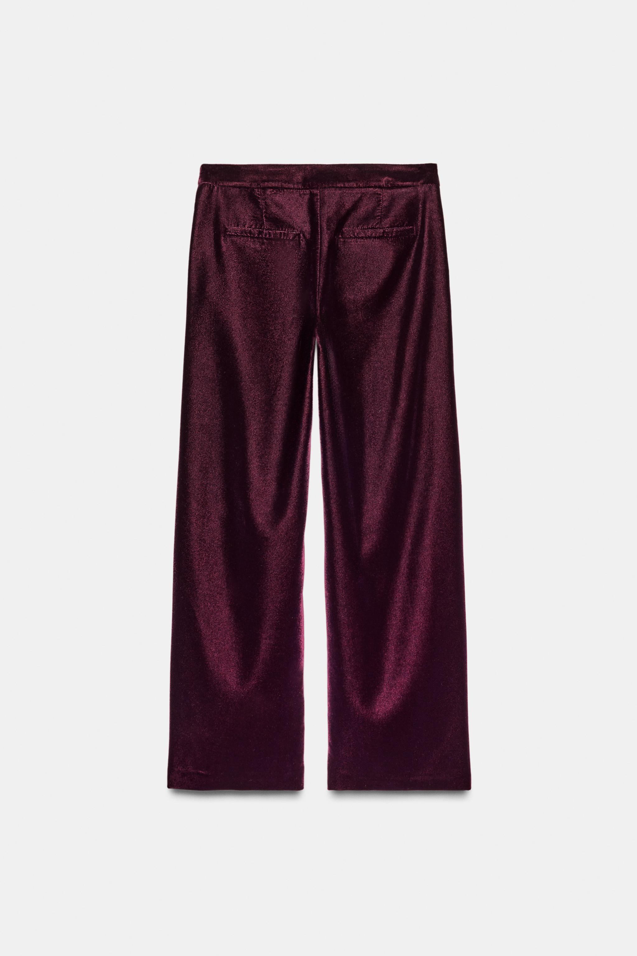 VELVET WIDE LEG PANTS